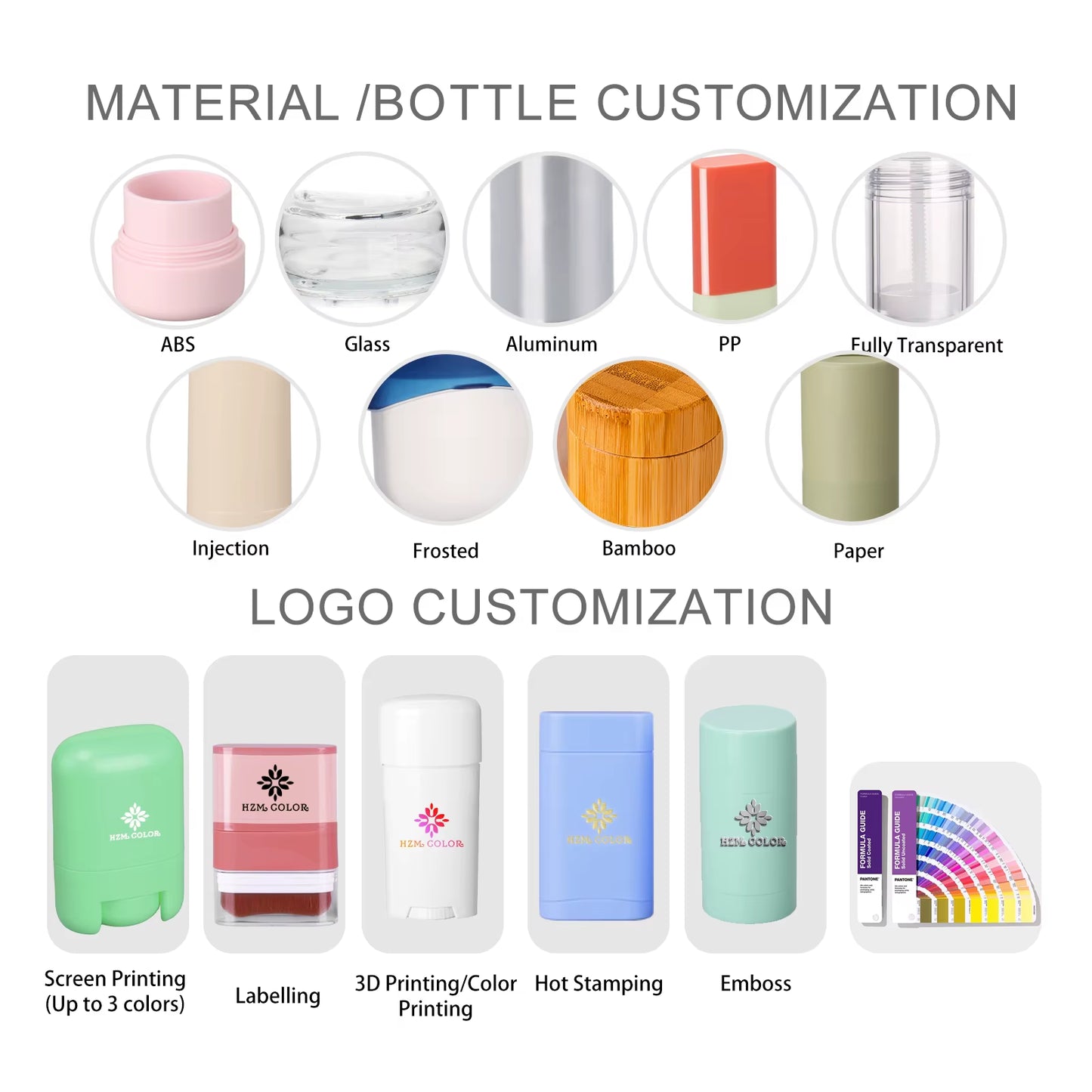 Custom Clear Sun Stick Packaging Plastic Deodorant Tube Oversize 50G 75G with Screw Cap for Lip Balm Chapstick Custom Logo