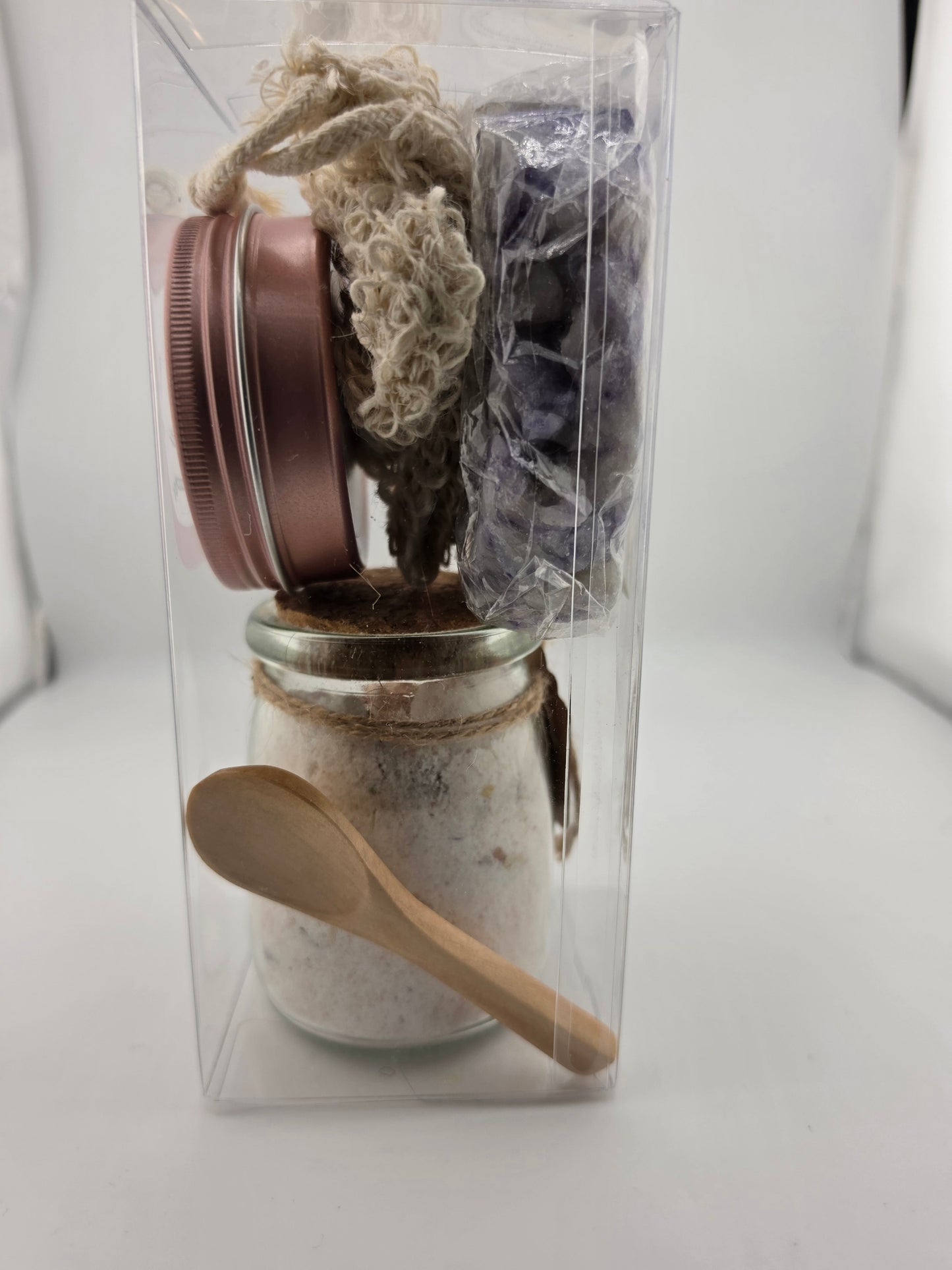 Soak, Scrub & Soothe Foot Spa Bundle – Foot Balm, Bath Salts, Soap Bar & FREE Exfoliating Sponge