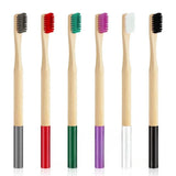 6-Pack Biodegradable Bamboo Toothbrushes – Travel-Friendly & Gentle on Gums