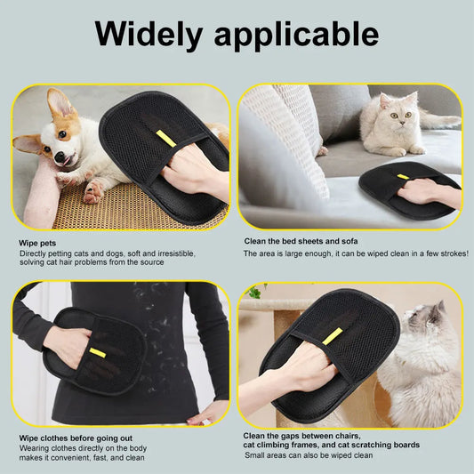 Pet Grooming Deshedding Gloves – Hair Remover & Massage Mitt for Dogs, Cats & Rabbits