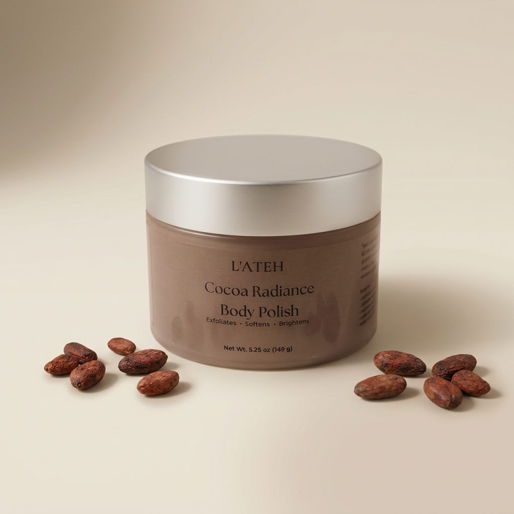 Cocoa Radiance with a warm professional background