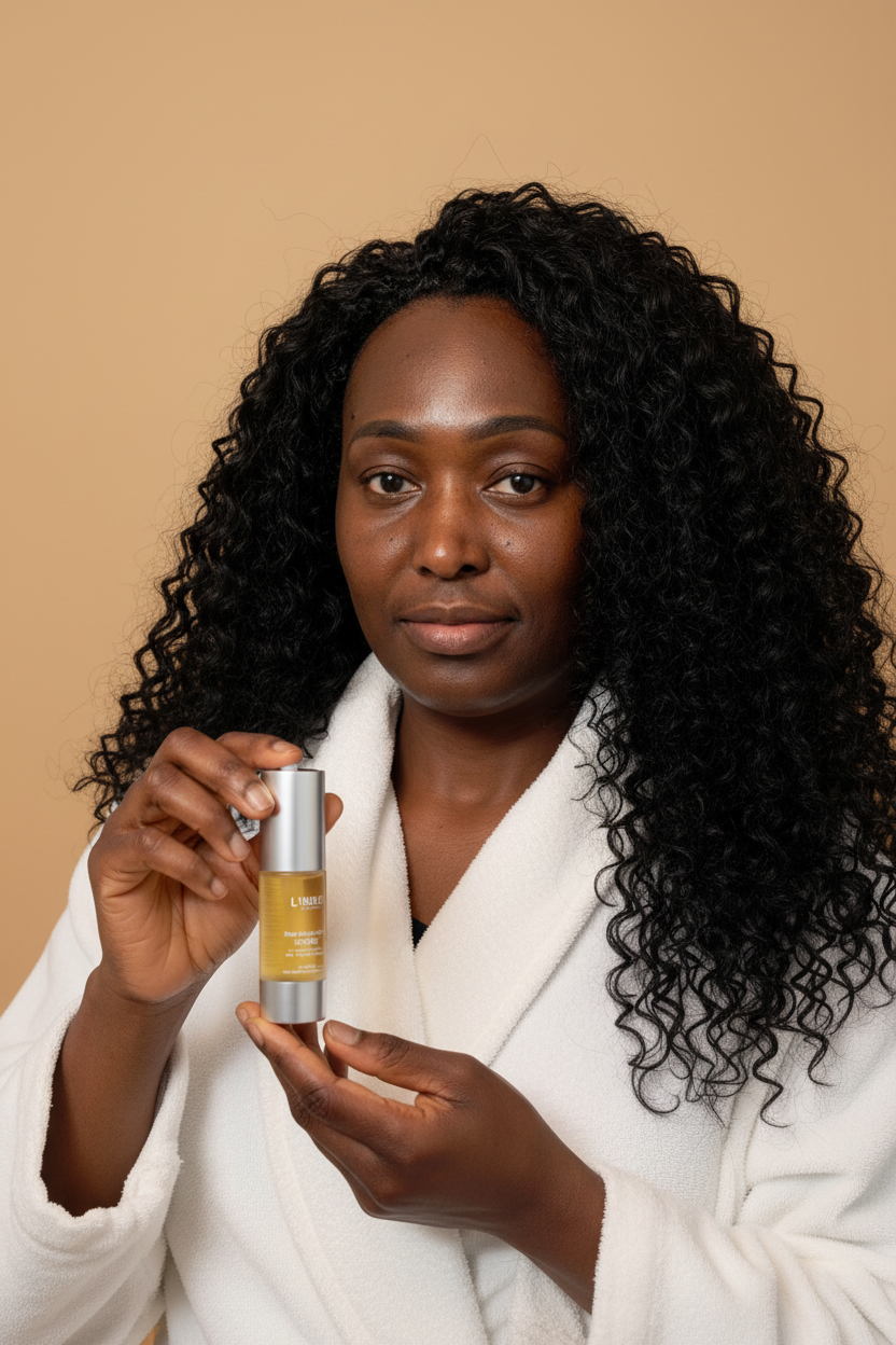 Warm Plain Background with Original Hair and Product